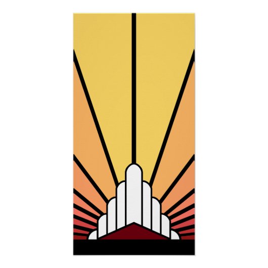 Art Deko Sonne im Morgengrauen (Vorderseite)