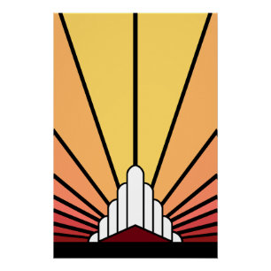 Art Deko Sonne im Morgengrauen