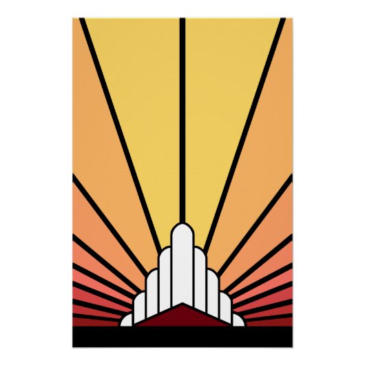 Art Deko Sonne im Morgengrauen (Vorderseite)