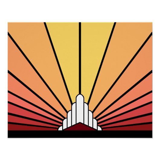 Art Deko Sonne im Morgengrauen (Vorderseite)