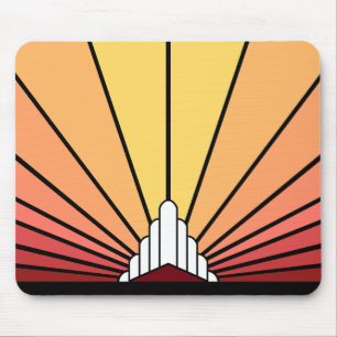 Art Deko Sonne im Morgengrauen Mousepad