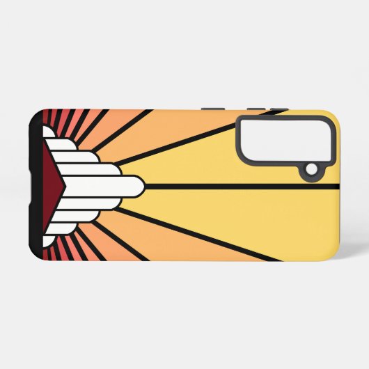 Art Deko Sonne im Morgengrauen Samsung Galaxy Hülle (Rückseite (Horizontal))