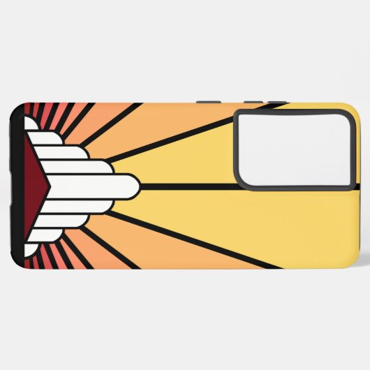 Art Deko Sonne im Morgengrauen Samsung Galaxy Hülle (Rückseite (Horizontal))