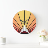 Art Deko Sonne im Morgengrauen Uhr (Zuhause)