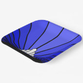 Art Deko Sonne in blauem Papierplatte Pappteller (Gewinkelt)