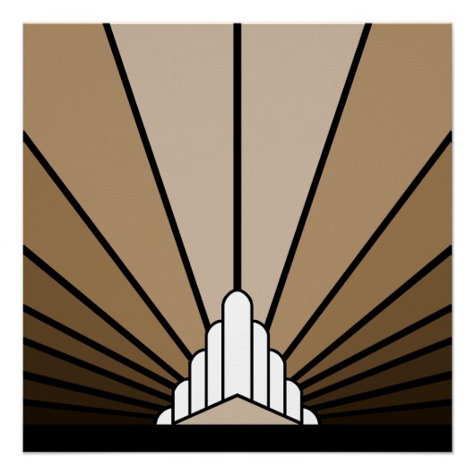 Art Deko Sonne in Bräune (Vorderseite)