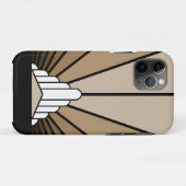 Art Deko Sonne in Bräune Case-Mate iPhone Hülle (Rückseite (Horizontal))