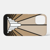 Art Deko Sonne in Bräune Case-Mate iPhone Hülle (Rückseite (Horizontal))