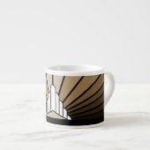 Art Deko Sonne in Bräune Espressotasse (Vorderseite Rechts)