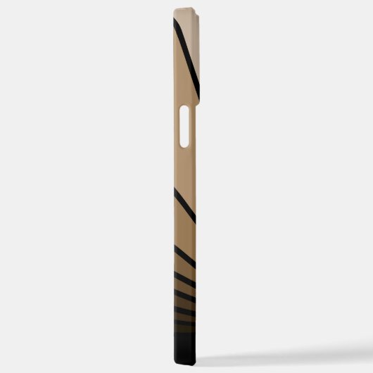 Art Deko Sonne in Bräune iPhone Hülle (Rechte Seite)