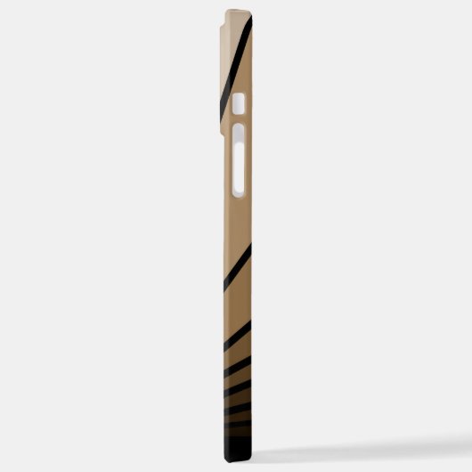 Art Deko Sonne in Bräune iPhone Hülle (Linke Seite)