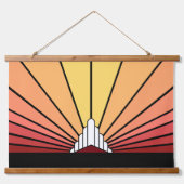 Art Deko Sonne in Bräune/Morgengrauen Wandteppich Mit Holzrahmen (Vorderseite 2)