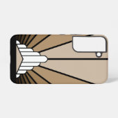 Art Deko Sonne in Bräune Samsung Galaxy Hülle (Rückseite (Horizontal))