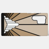 Art Deko Sonne in Bräune Samsung Galaxy Hülle (Rückseite (Horizontal))