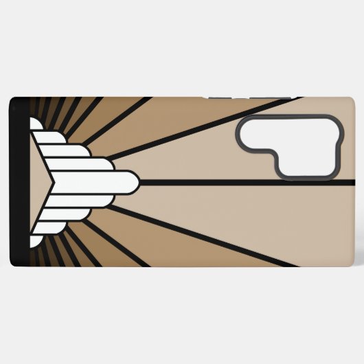 Art Deko Sonne in Bräune Samsung Galaxy Hülle (Rückseite (Horizontal))