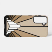 Art Deko Sonne in Bräune Samsung Galaxy Hülle (Rückseite (Horizontal))