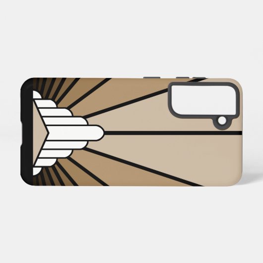 Art Deko Sonne in Bräune Samsung Galaxy Hülle (Rückseite (Horizontal))