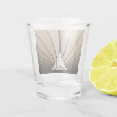 Art Deko Sonne in Bräune Schnapsglas (Rückseite)