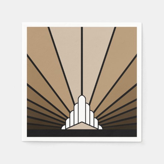 Art Deko Sonne in Bräune Serviette (Vorderseite)