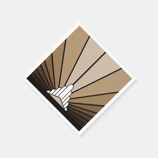 Art Deko Sonne in Bräune Serviette (Ecke)