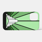 Art Deko Sonne in Grün Case-Mate iPhone Hülle (Rückseite (Horizontal))