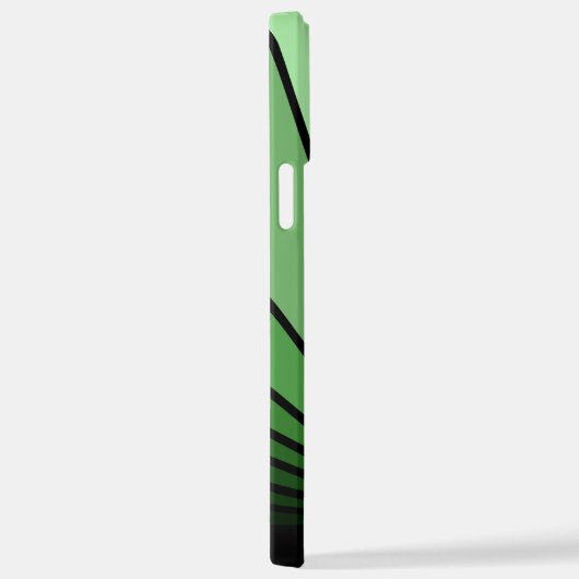 Art Deko Sonne in Grün iPhone Hülle (Rechte Seite)