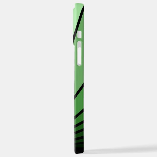 Art Deko Sonne in Grün iPhone Hülle (Linke Seite)