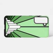 Art Deko Sonne in Grün Samsung Galaxy Hülle (Rückseite (Horizontal))