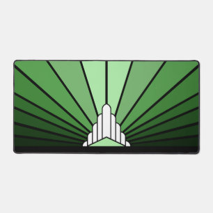 Art Deko Sonne in Grün Schreibtischunterlage