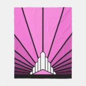 Art Deko sonne in pink Fleece Blankon (Vorderseite)