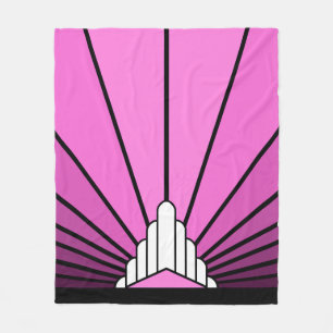 Art Deko sonne in pink Fleece Blankon