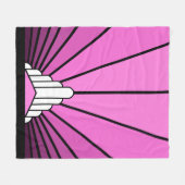 Art Deko sonne in pink Fleece Blankon (Vorderseite (Horizontal))