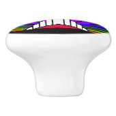 Art Deko Sonne in Regenbogen Keramik Pull Keramikknauf (Seitenansicht)