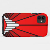 Art Deko Sonne in Rot Case-Mate iPhone Hülle (Rückseite (Horizontal))