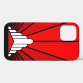 Art Deko Sonne in Rot Case-Mate iPhone Hülle (Rückseite (Horizontal))