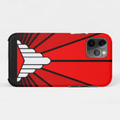 Art Deko Sonne in Rot Case-Mate iPhone Hülle (Rückseite (Horizontal))