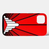 Art Deko Sonne in Rot Case-Mate iPhone Hülle (Rückseite (Horizontal))
