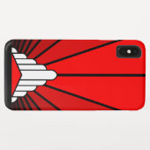 Art Deko Sonne in Rot Case-Mate iPhone Hülle (Rückseite (Horizontal))