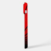 Art Deko Sonne in Rot iPhone Hülle (Linke Seite)