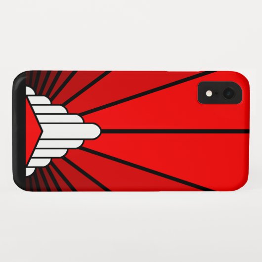 Art Deko Sonne in rot iPhone / iPad Gehäuse Case-Mate iPhone Hülle (Rückseite (Horizontal))