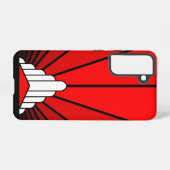 Art Deko Sonne in Rot Samsung Galaxy Hülle (Rückseite (Horizontal))