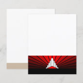 Art Deko Sonne in rotem Blatt (Vorne/Hinten)