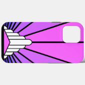 Art Deko Sonne lila & rosa Case-Mate iPhone Hülle (Rückseite (Horizontal))