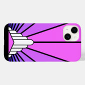 Art Deko Sonne lila & rosa Case-Mate iPhone Hülle (Rückseite (Horizontal))