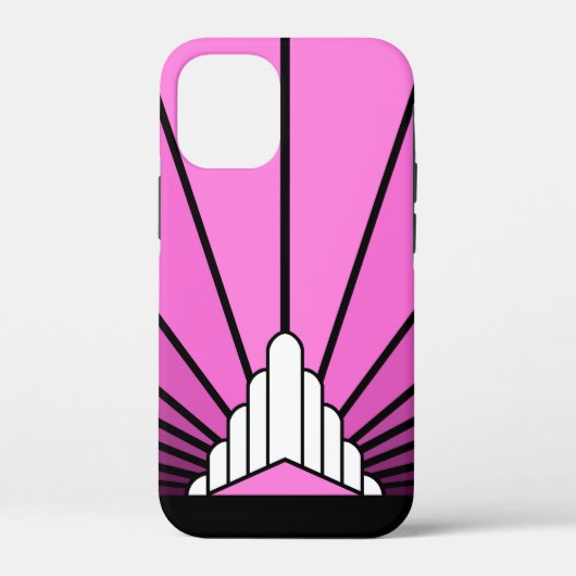 Art Deko Sonne pink Case-Mate iPhone Hülle (Rückseite)