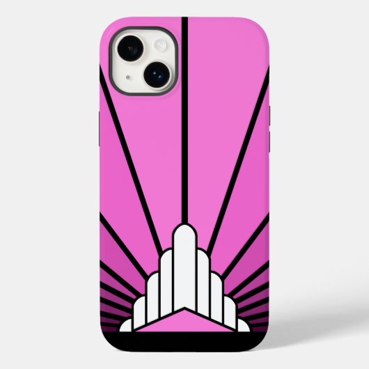 Art Deko Sonne pink Case-Mate iPhone Hülle (Rückseite)