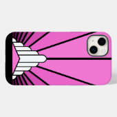 Art Deko Sonne pink Case-Mate iPhone Hülle (Rückseite (Horizontal))