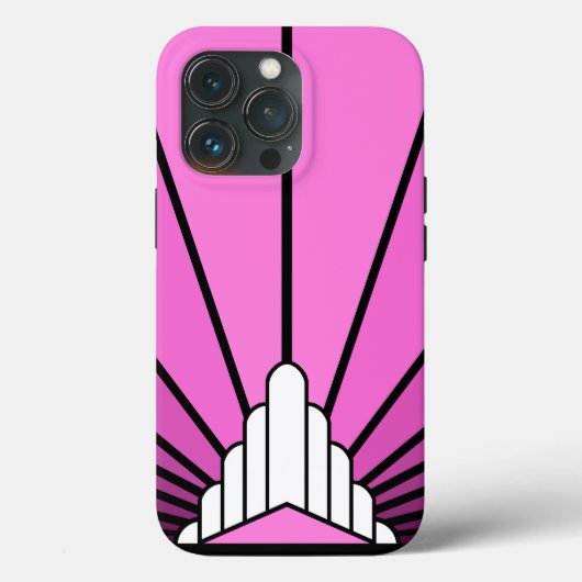 Art Deko Sonne pink Case-Mate iPhone Hülle (Rückseite)