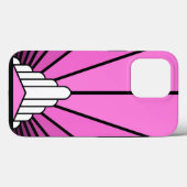Art Deko Sonne pink Case-Mate iPhone Hülle (Rückseite (Horizontal))