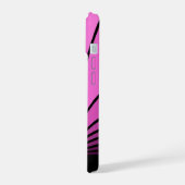 Art Deko Sonne pink iPhone 15 Hülle (Linke Seite)